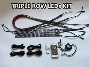 JHB 4pcs 50CM + 4pcs 150CM TRIPLE CHASING FLOW LED Trucks Underglow Strips KIT - Picture 1 of 24
