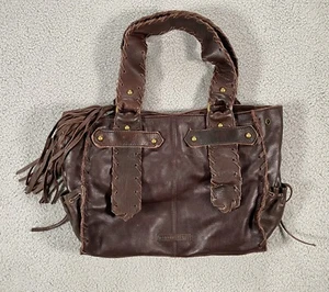 Borsa a tracolla BCBGMAXAZRIA in pelle marrone chiusura magnetica hobo tote borsetta - Foto 1 di 12
