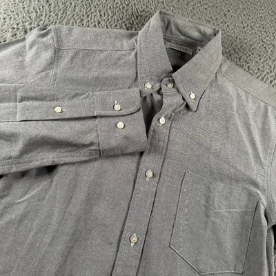 Gustin Button Down Shirt Men's Gray S Cotton Made in USA - Image 1 of 4