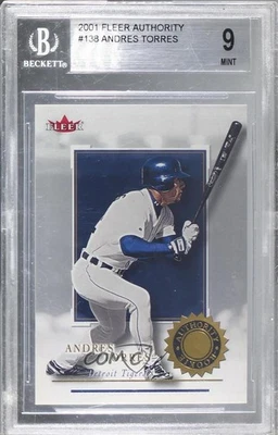 2001 Fleer Authority /2001 Andres Torres #138 BGS 9 MINT Rookie RC - Image 1 of 2