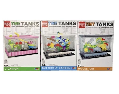 BLOCK TECH TINY TANKS 3 Sets- Butterfly Gardens Mouse Pad Vivarium 181 Pcs Total - Image 1 of 4
