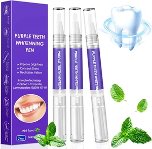 Zahnaufhellung Stift Teeth Whitening Pen - 3 Stück Purple Teeth Bleaching Stift, - Bild 1 von 12