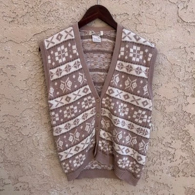 Vintage Southwestern Knitted Button Front Sweater Vest Size Small - Image 1 of 4