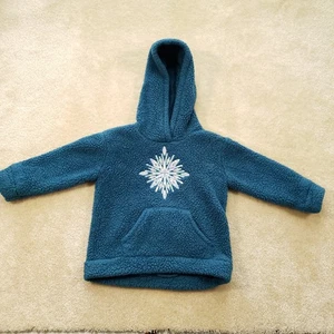 Felpa Disney Jumping Bean con cappuccio bambino 2T verde pile pullover fiocco di neve - Foto 1 di 10