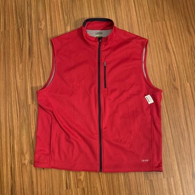 NUEVO CON ETIQUETAS IZOD Chaleco Hombres 2XL Rojo Ventaja Rendimiento Golf Elastizado Cremallera Completa EMISIÓN EN RACK Foto 1 de 4