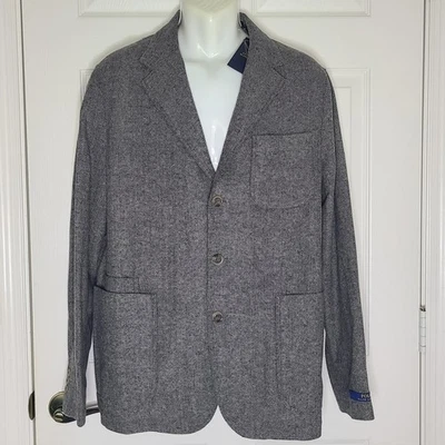 Polo Ralph Lauren Herringbone Modern Fit Sport Coat Jacket  Men's 42 L   NEW - Image 1 of 4