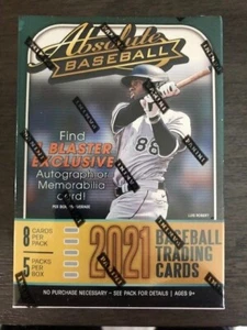 2021 Absolute Baseball Blaster Box Factory Sealed 1 Auto or Memorabilia per box - Picture 1 of 2