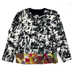 Blazer formal con gancho de lentejuelas multicolor para mujer Chico's talla 3 negro blanco - Imagen 1 de 9