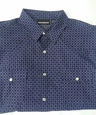 Camisa ODO Retro Para Hombre Talla Med Azul Occidental Perla A Presión L/S Usada en Excelente Condición Vaquero Rodeo Foto 1 de 4