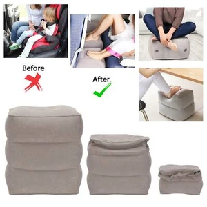 Inflatable Travel Footrest Leg Foot Rest Plane Pillow Pad Three layer Adjustable - Picture 1 of 12