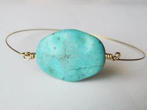 Bracciale Turchese Western Beach Bohémien Impilabile Shabby Chic Delizioso Blu Boho - Foto 1 di 5