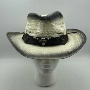 Simplicity Unisex Straw Cowboy Hat Beige Summer Beach Western Style - Picture 1 of 7
