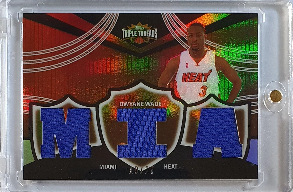 2006 Topps Triple Threads Dwyane Wade #PATCH /27 Game Worn Triple Jerseys - Rare - Image 1 of 4