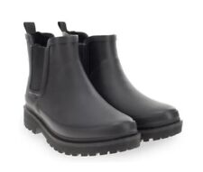 Chooka Women’s Waterproof Black Faux Fur Lined Black Rubber Rain Boot Size 7