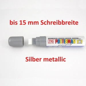 ZIG Posterman Kreidemarker Tafelstift Glasschreiber 15 mm Spitze - Silber - Bild 1 von 1