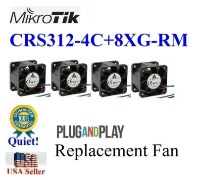 Lot 4x Plug-and-Play replacement Fans for Mikrotik CRS312-4C+8XG-RM - Image 1 of 4