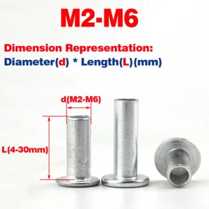 Aluminum Flat Head Semi Hollow Rivet /Crimped Aluminum Rivet /Aluminum Wool Nail - Picture 1 of 57