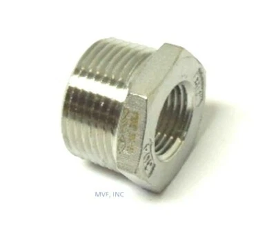 2-1/2" X 1" 150# Cast Threaded (NPT) Hex Bushing 304 Stainless Steel SS12100641 - Image 1 of 4