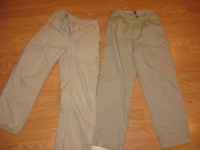 LOT of 2 BOYS Khaki Dressy Cotton Spring Pants Tommy Hilfiger Old Navy Size 10 - Image 1 of 4
