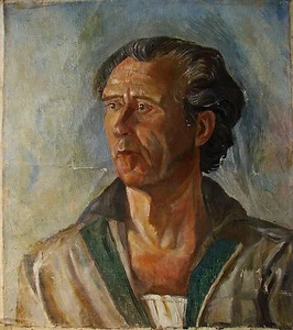 Ukrainian Soviet USSR Oil Painting male portrait man Expressionism - Picture 1 of 5
