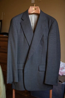 Paul Stuart Charcoal Grey Birdseye Suit 44 Regular Semi Tall - Image 1 of 4