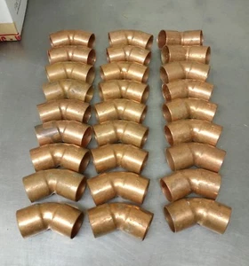 (3) 1" Copper 45 Degree Elbow C x C Sweat Fitting NOS - Picture 1 of 2