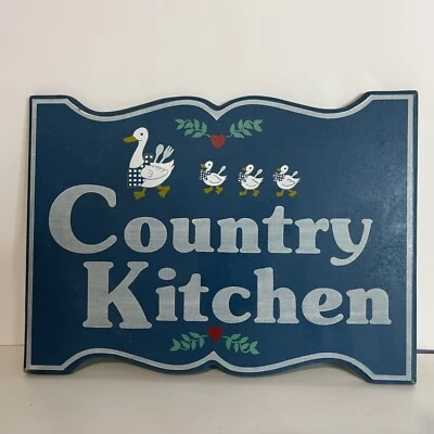 Vintage Country Kitchen Duck and Duckling Adorable Wood Sign Plaque Cottagecore - Image 1 of 4