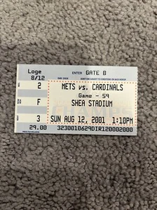GARY CARTER NEW YORK METS HOF INDUCTION ticket 8/12/01 2001 Rare Shea Stadium - Picture 1 of 2