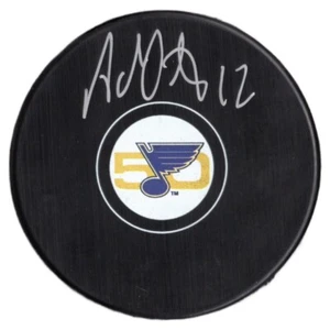 Adam Oates autographed signed puck NHL St Louis Blues BAS Bruins Capitals - Picture 1 of 3