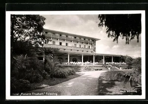 Feldafing, Hotel Kaiserin Elisabeth, Gartenansicht, Ansichtskarte 1953 - Bild 1 von 2