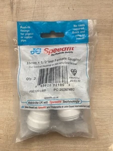 John Guest Speedfit Female Coupler 15mm X 1/2" TC (Pack Of 2) - Picture 1 of 1