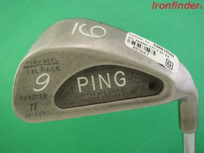 Ping Karsten II Single 9 Iron Steel True Temper Stiff Shaft Mens Right Black Dot - Image 1 of 4