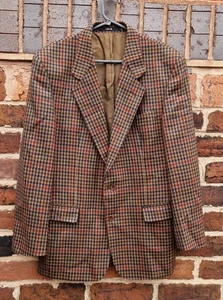 Daks Signature Blazer 100% Pure New Wool 70's Plaid Country Classic Vintage 40" - Picture 1 of 9