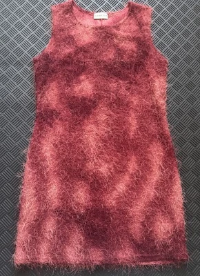 Mini Vestido para Mujer Ninety Sin Mangas Talla Mediana Vestido Rojo Texturizado Difuso Foto 1 de 4