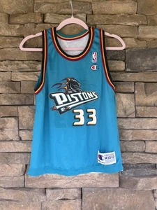 Vintage Champion Grant Hill Detroit Pistons Reversible Jersey Size M 10-12 Youth - Bild 1 von 10