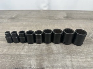 Matco Tools 9pc CP Series SAE Impact Socket 1/2” Drive 6 Point 3/8" - 1" - Picture 1 of 6