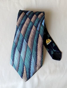 NWT* Vintage LANVIN Paris Silk Geometric Short Extra WIDE  Necktie NEW - Picture 1 of 6