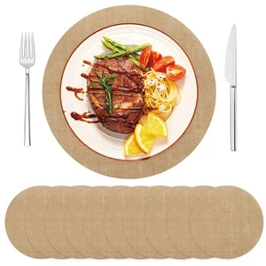20 PCS Round Burlap Placemats 11.8 Inch Jute Rustic Place Mats Fall Reusable ... - Picture 1 of 7