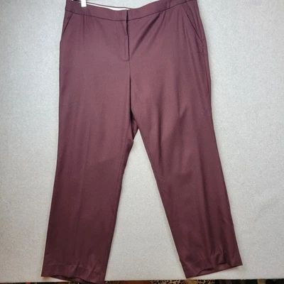 Talbots Womens Pants Size 16 Wine Red Classic Straight Italian Flannel Wool - Image 1 of 4