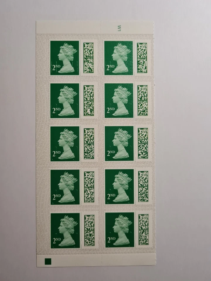 10 SELLOS DE SEGUNDA CLASE NUEVOS ORIGINALES DE CORREO REAL COMO NUEVOS SIN USAR CON CÓDIGOS DE BARRAS Foto 1 de 1