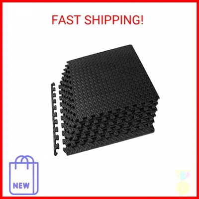 Alfombra de ejercicio rompecabezas ProsourceFit 1/2 pulgada, baldosas de espuma EVA entrelazadas para el hogar Foto 1 de 2