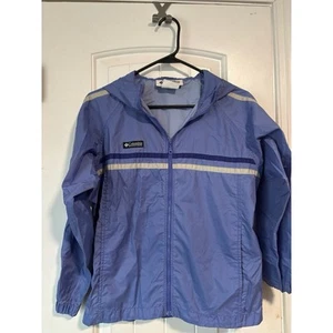 Columbia Purple Grey Zip Front Hooded Nylon Jacket - Youth Size 10/12 - Picture 1 of 4