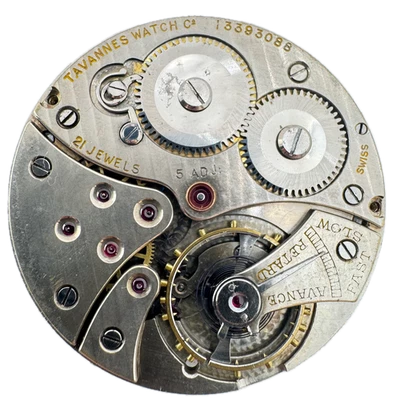 Antique 12s Tavannes 21 Jewel Mechanical Pocket Watch Movement Swiss fParts - Image 1 of 2
