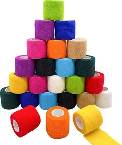 Rollos de vendaje de cinta cohesiva autoadhesiva 24 piezas para esguinces de muñeca veterinario - Imagen 1 de 11