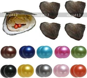 10pcs 7-8mm Natural Akoya Pearl Oysters Real Pearl Bulk Freshwater Pearl Gift US - Picture 1 of 8