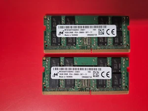 MICRO MTA16ATF2G64HZ 16GB X2 =32GB PC4-2666V LAPTOP MEMORY DDR4 - Afbeelding 1 van 2