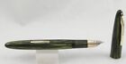 Sheaffer Sovereign Ii Green Striated And Gold Fountain Pen   1940S   14Kt Fine Nib