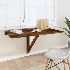 Tavolino Parete Pieghevole Rovere Fumo 100x60x56 cm Multistrato - Foto 1 di 7