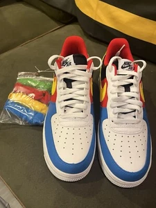 Nike Air Force 1 '07 QS "UNO" White/Yellow/Red DC8887-100 Size 10 DS New No Box - Picture 1 of 10
