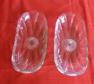 Vintage Anchor Hocking USA Fountainware Clear Banana Split Dessert Dishes x 2 - Picture 1 of 5